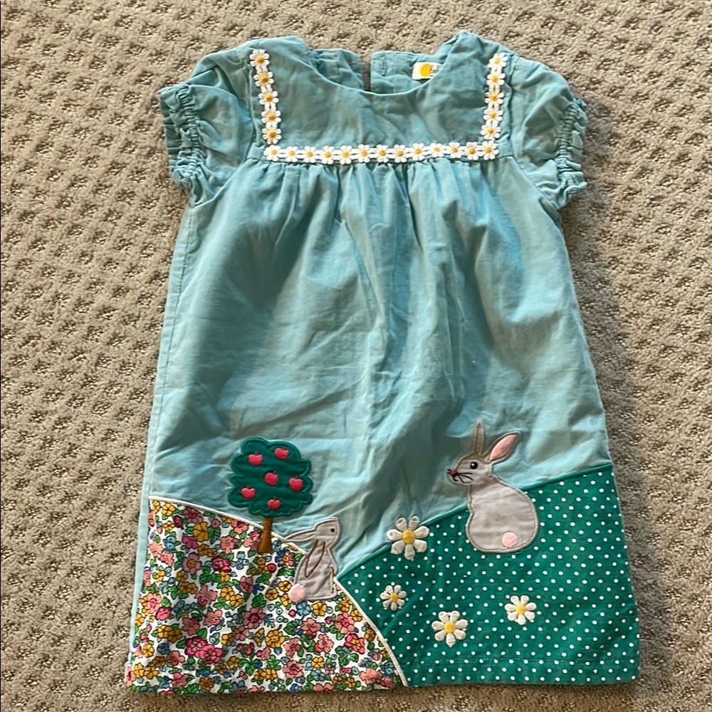 Mini Boden Blue and White Puff Sleeve Sundress